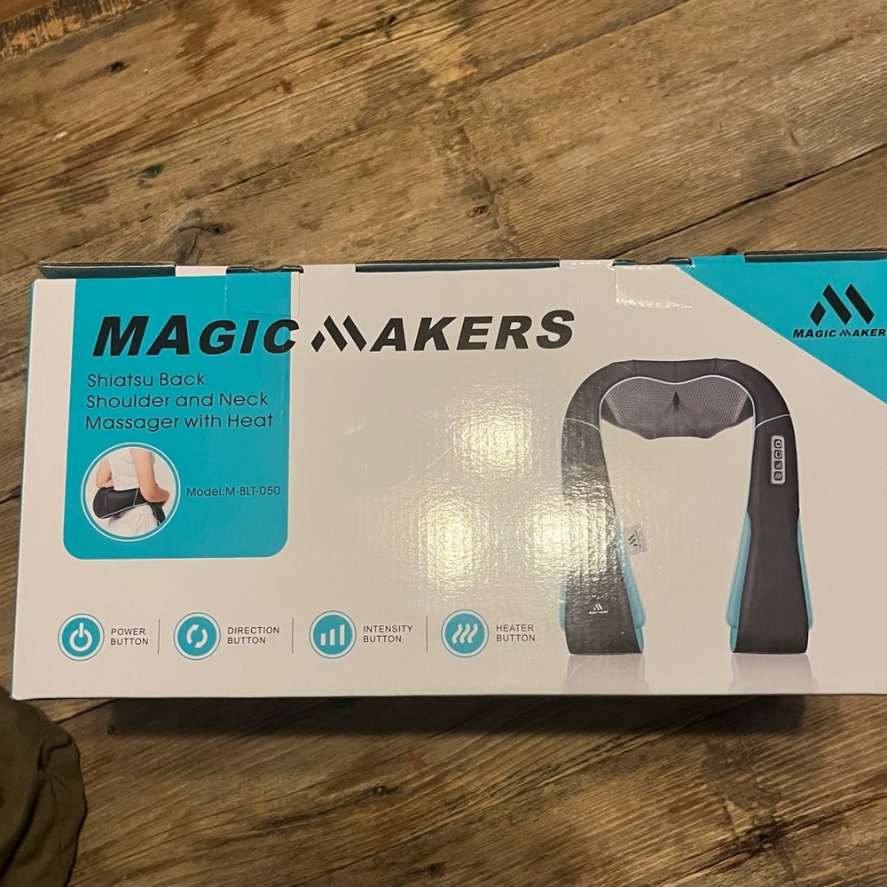 Magic Makers Shiatsu Neck & Shoulder Massager in Gray and Teal